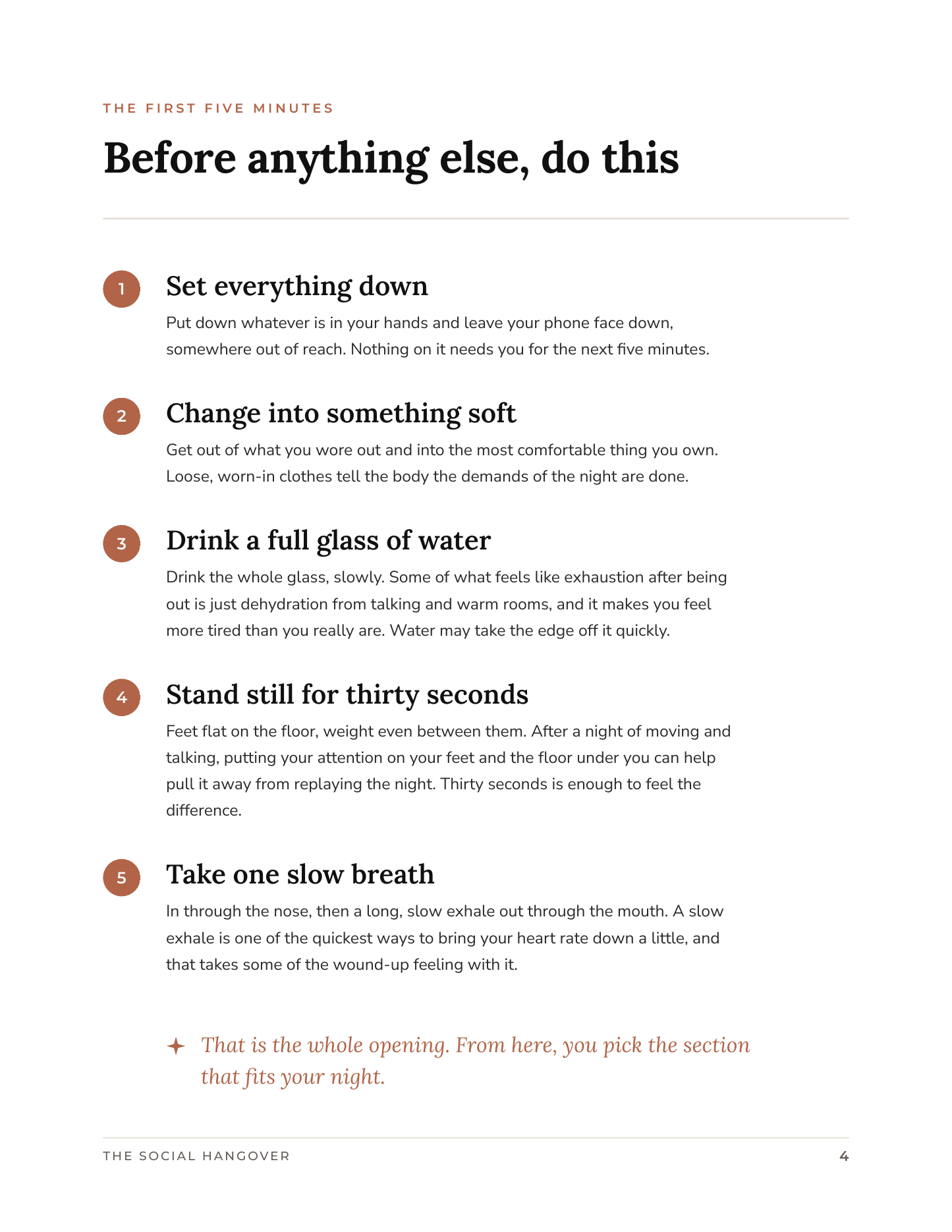 The first five minutes home page