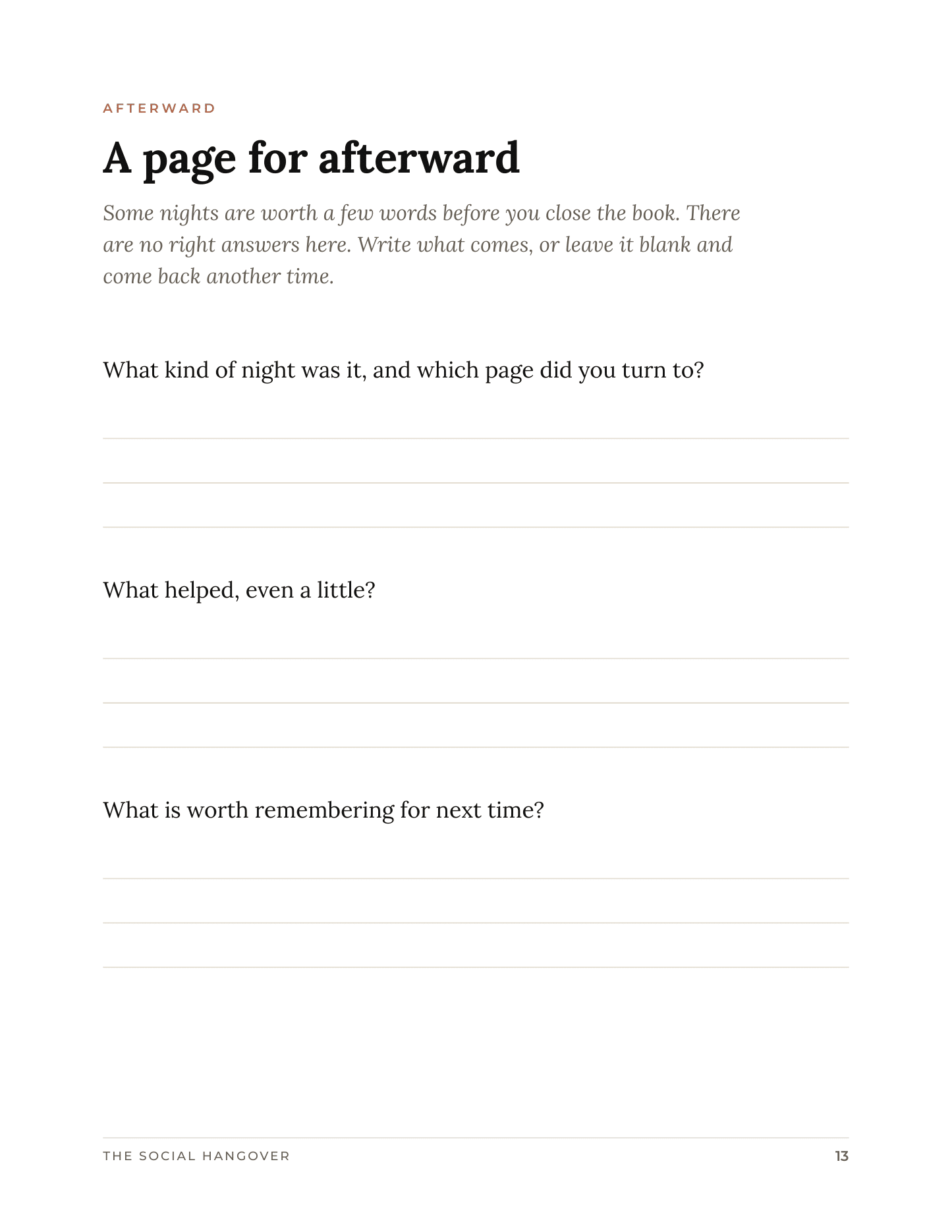 Reflection page
