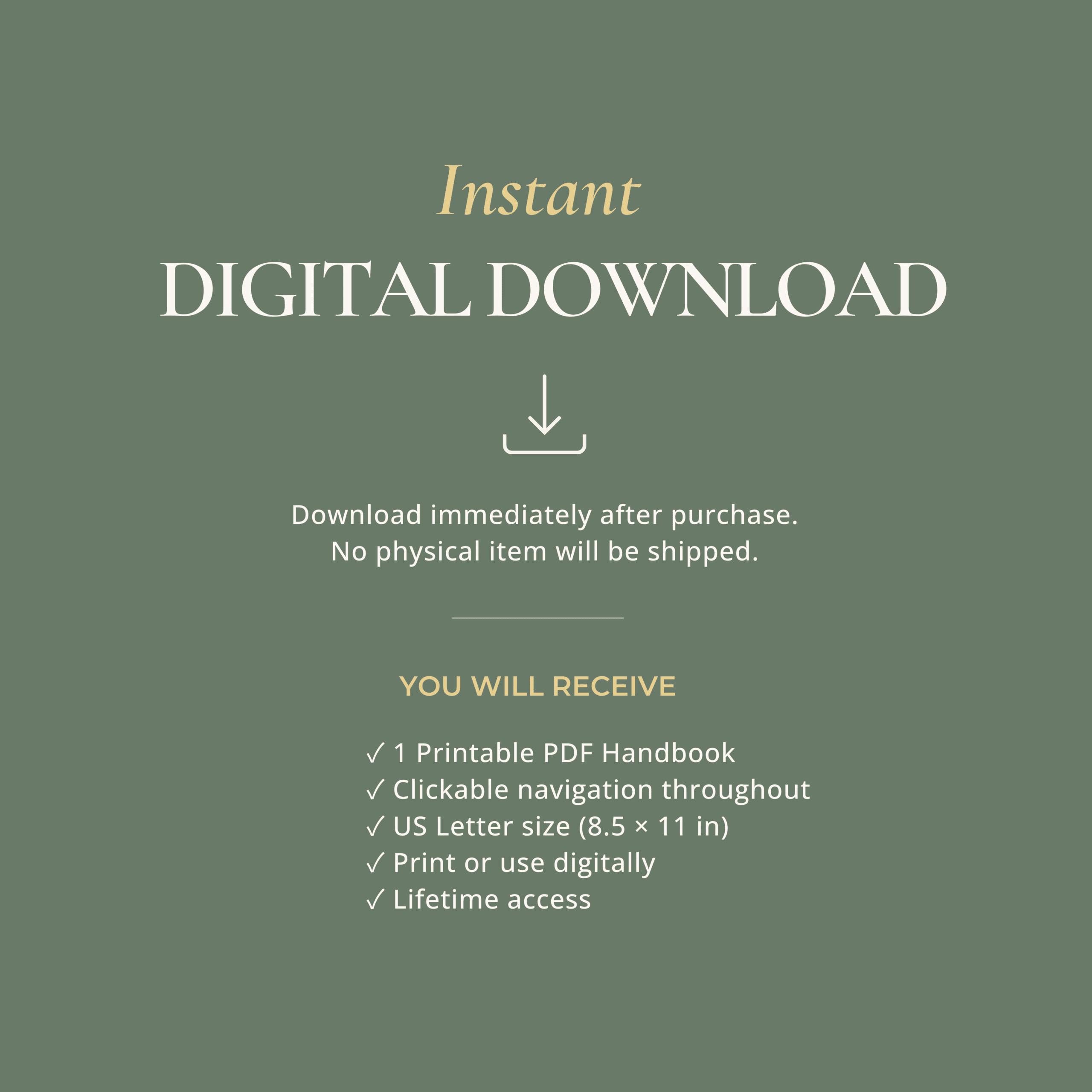 Instant digital download