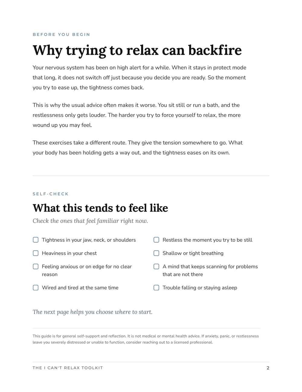 Why Your Body Fights Relaxation page