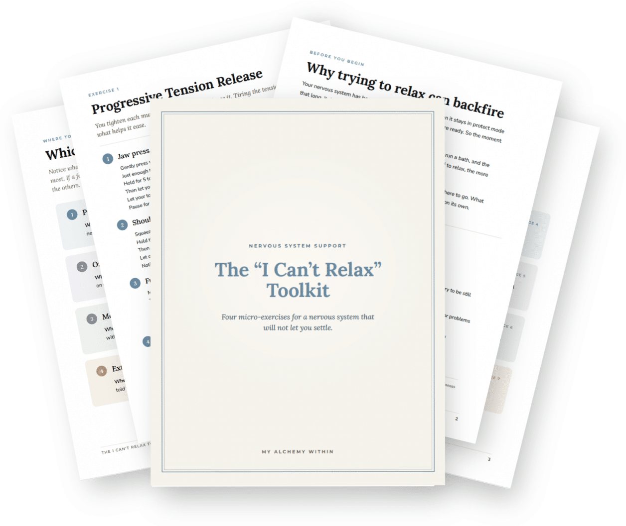 The I Cant Relax Toolkit cover on a tablet